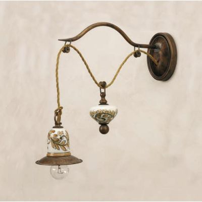 APPLIQUE CON CARRUCOLA IN OTTONE E TERRACOTTA STILE RUSTICO DELLA IMAS IMAS - Cristalensi Shop Online