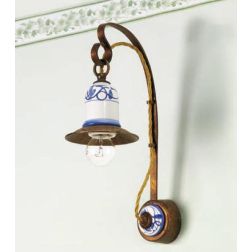 APPLIQUE IN OTTONE INVECCHIATO CON PARTICOLARI IN TERRACOTTA RUSTICA MADE IN ITALY IMAS - Cristalensi Shop Online 2