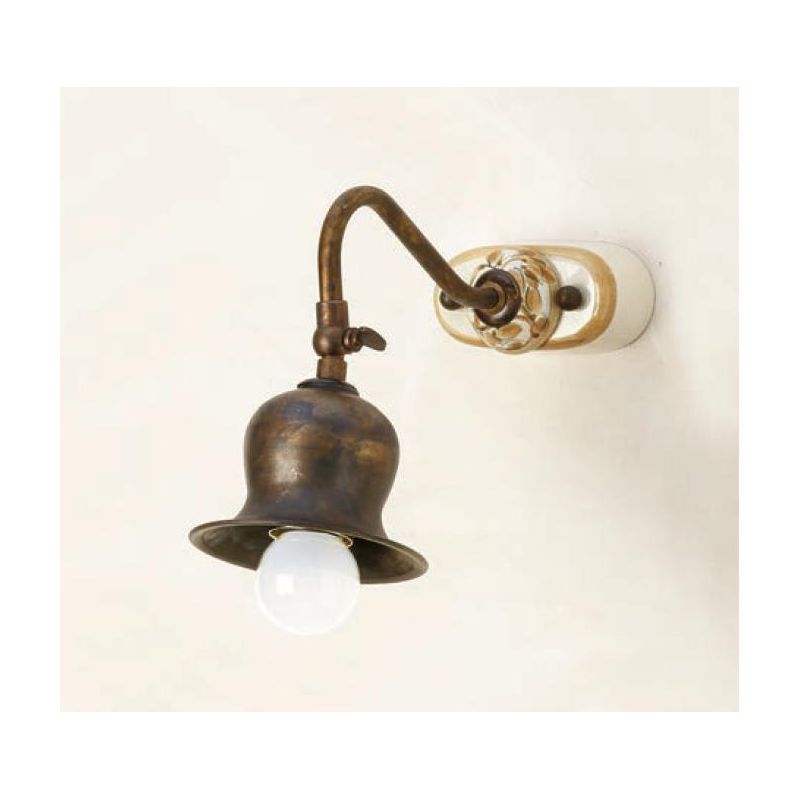 APPLIQUE IN OTTONE INVECCHIATO CON SNODO CON BASE IN TERRACOTTA MADE IN ITALY IMAS - Cristalensi Shop Online