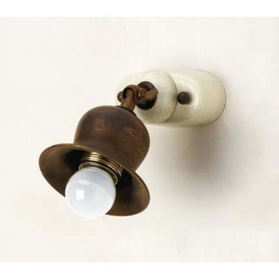 SPOT IN OTTONE INVECCHIATO CON SNODO CON BASE IN TERRACOTTA MADE IN ITALY IMAS - Cristalensi Shop Online