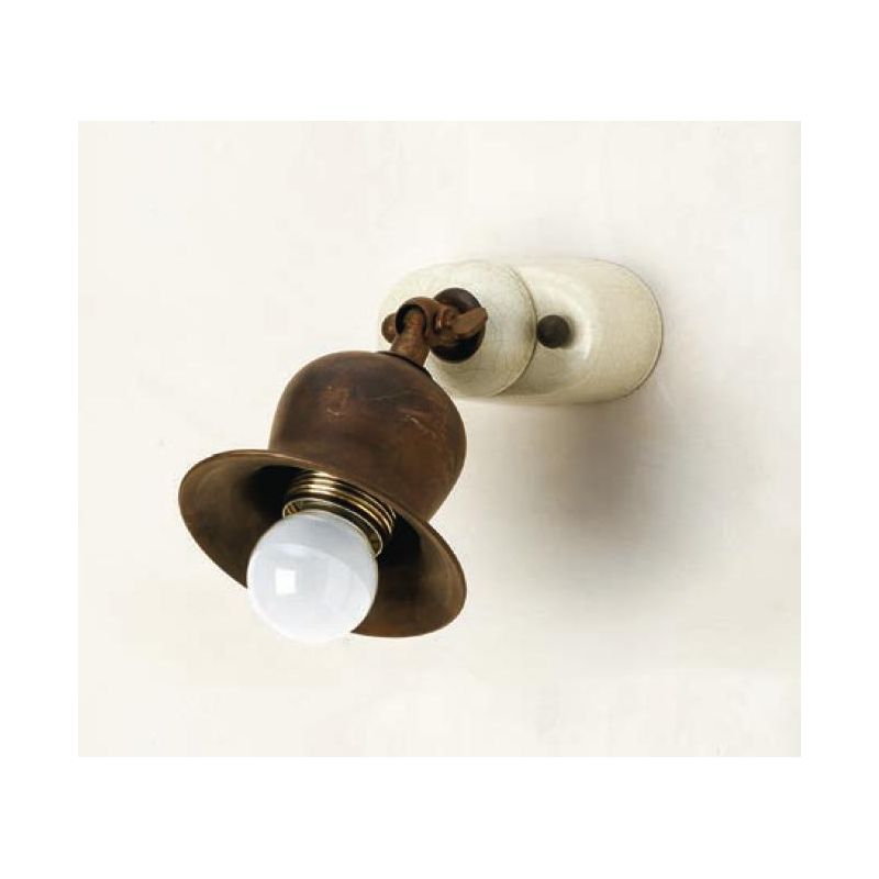 SPOT IN OTTONE INVECCHIATO CON SNODO CON BASE IN TERRACOTTA MADE IN ITALY IMAS - Cristalensi Shop Online