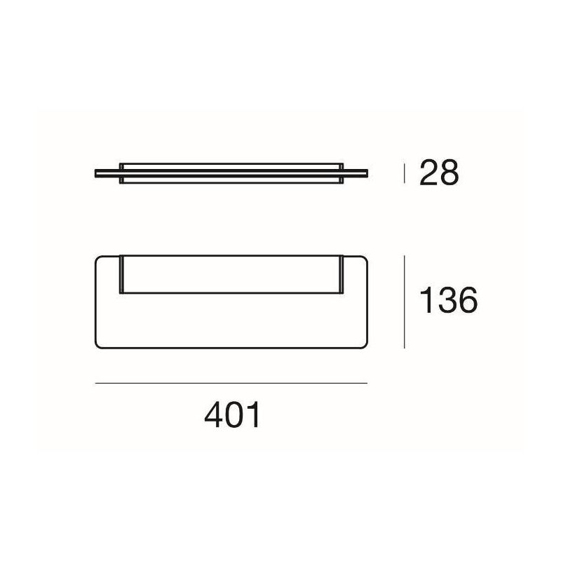 SKINNY APPLIQUE PICCOLO DI LINEA LIGHT BIANCO O ALLUMINIO 14W LUCE DIFFUSA IP44 MODERNO Linea Light - Cristalensi Shop Online