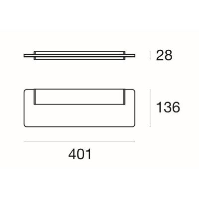 SKINNY APPLIQUE PICCOLO DI LINEA LIGHT BIANCO O ALLUMINIO 14W LUCE DIFFUSA IP44 MODERNO Linea Light - Cristalensi Shop Online