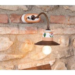 APPLIQUE IN OTTONE INVECCHIATO CON PARTICOLARI IN TERRACOTTA E BRACCIO FLESSIBILE DELLA IMAS IMAS - Cristalensi Shop Online 2