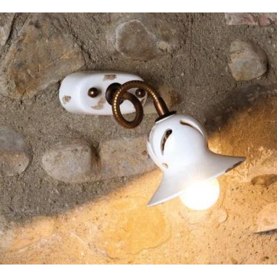 APPLIQUE IN CERAMICA INTAGLIATA CON BRACCIO FLESSIBILE IN OTTONE MADE IN ITALY IMAS - Cristalensi Shop Online