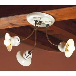 PLAFONIERA RUSTICA 3 LUCI IN CERAMICA TRAFORATA CON BRACCI FLESSIBILI MADE IN ITALY IMAS - Cristalensi Shop Online 2