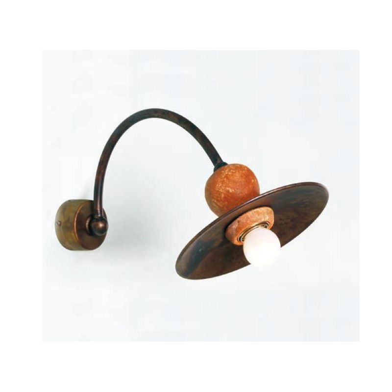 APPLIQUE STILE RUSTICO CON PIATTO IN OTTONE INVECCHIATO MADE IN ITALY IMAS - Cristalensi Shop Online