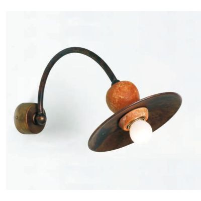 APPLIQUE STILE RUSTICO CON PIATTO IN OTTONE INVECCHIATO MADE IN ITALY IMAS - Cristalensi Shop Online