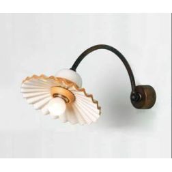 APPLIQUE STILE RUSTICO IN OTTONE CON PIATTO IN CERAMICA PLISSE MADE IN ITALY IMAS - Cristalensi Shop Online 2