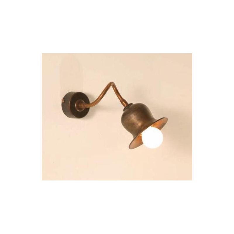 APPLIQUE CON BRACCIO FLESSIBILE E CAMPANA IN OTTONE INVECCHIATO MADE IN ITALY DELLA IMAS IMAS - Cristalensi Shop Online