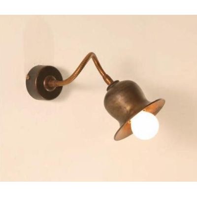 APPLIQUE CON BRACCIO FLESSIBILE E CAMPANA IN OTTONE INVECCHIATO MADE IN ITALY DELLA IMAS IMAS - Cristalensi Shop Online
