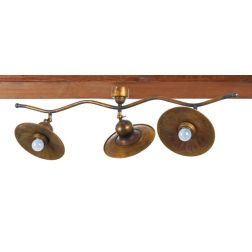 PLAFONIERA 3 LUCI RUSTICA IN OTTONE INVECCHIATO CON SNODI MADE IN ITALY DELLA IMAS IMAS - Cristalensi Shop Online 2