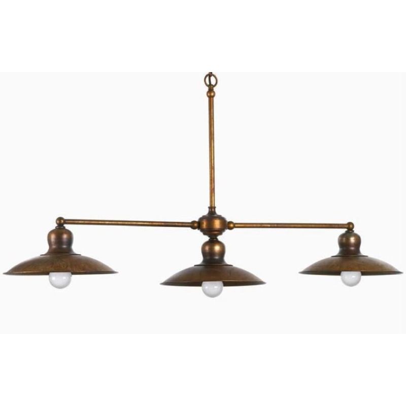 BILANCIERE 3 LUCI IN OTTONE INVECCHIATO MADE IN ITALY DELLA IMAS IMAS - Cristalensi Shop Online