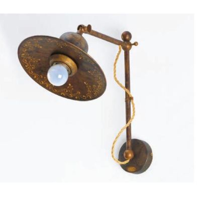 APPLIQUE IN OTTONE INVECCHIATO CON PIATTO DECORATO A MANO MADE IN ITALY DELLA IMAS IMAS - Cristalensi Shop Online