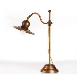LAMPADA DA TAVOLO IN OTTONE INVECCHIATO BRACCIO SALISCENDI MADE IN ITALY DELLA IMAS IMAS - Cristalensi Shop Online 2