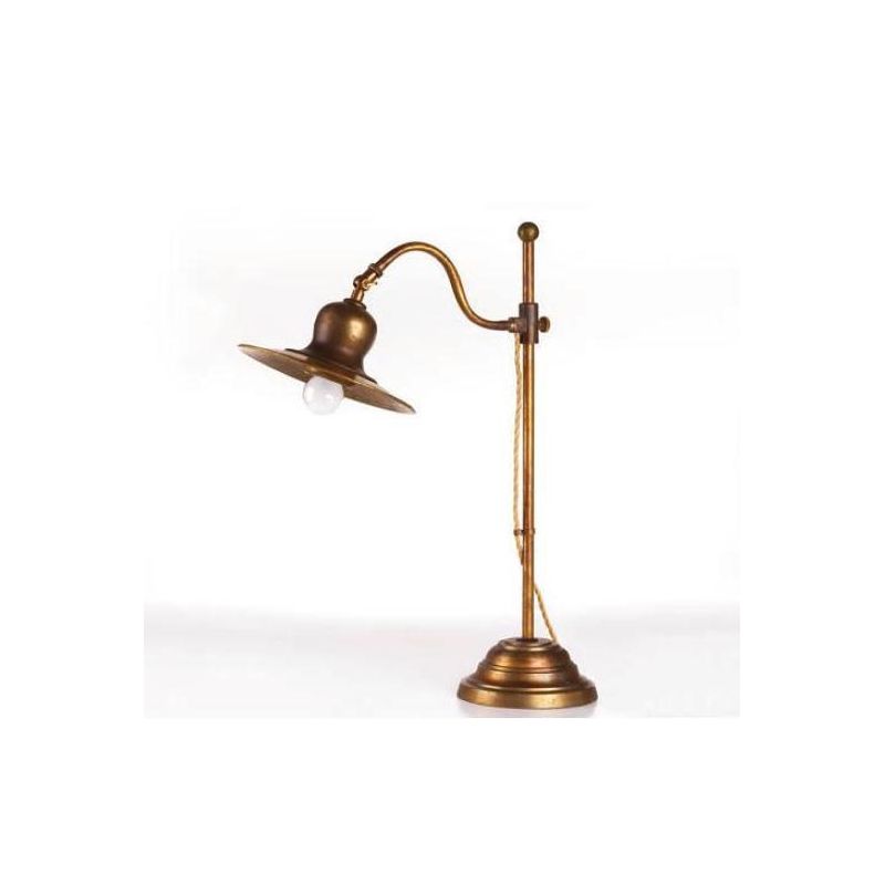 LAMPADA DA TAVOLO IN OTTONE INVECCHIATO BRACCIO SALISCENDI MADE IN ITALY DELLA IMAS IMAS - Cristalensi Shop Online