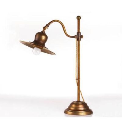 LAMPADA DA TAVOLO IN OTTONE INVECCHIATO BRACCIO SALISCENDI MADE IN ITALY DELLA IMAS IMAS - Cristalensi Shop Online