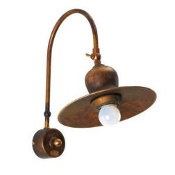 APPLIQUE RUSTICA CON PIATTO IN OTTONE INVECCHIATO CON SNODO MADE IN ITALY DELLA IMAS IMAS - Cristalensi Shop Online 2