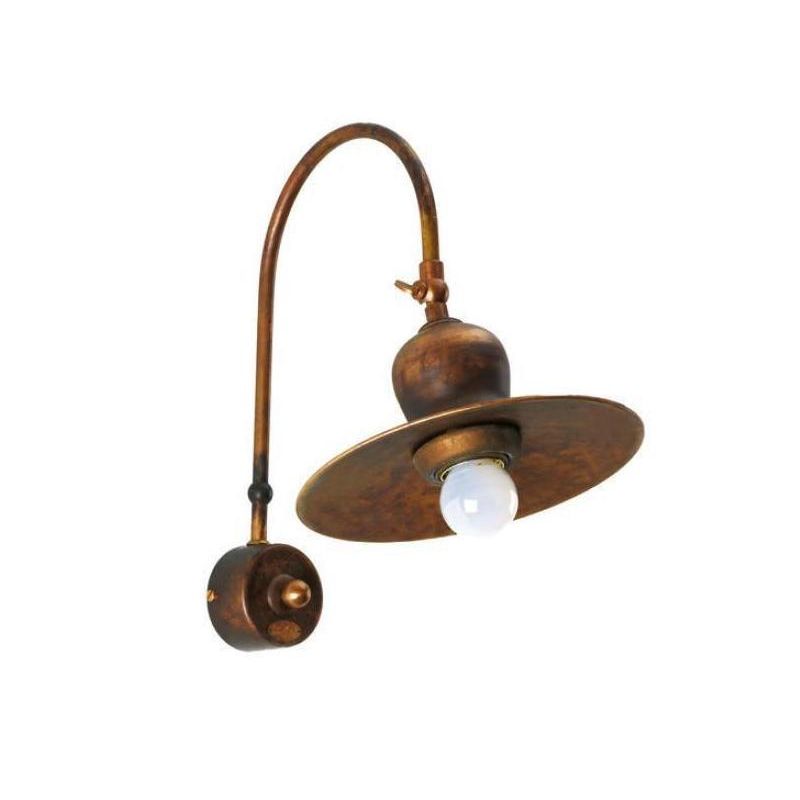 APPLIQUE RUSTICA CON PIATTO IN OTTONE INVECCHIATO CON SNODO MADE IN ITALY DELLA IMAS IMAS - Cristalensi Shop Online