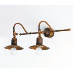 APPLIQUE RUSTICA 2 LUCI CON PIATTI IN OTTONE CON SNODI MADE IN ITALY DELLA IMAS IMAS - Cristalensi Shop Online 2