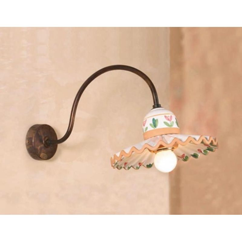 APPLIQUE IN TERRACOTTA CON BRACCIO IN OTTONE RUSTICA MADE IN ITALY DELLA IMAS IMAS - Cristalensi Shop Online