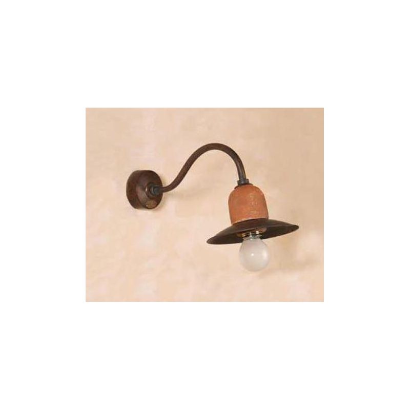 APPLIQUE STILE RUSTICO CON PIATTO IN OTTONE INVECCHIATO MADE IN ITALY IMAS - Cristalensi Shop Online