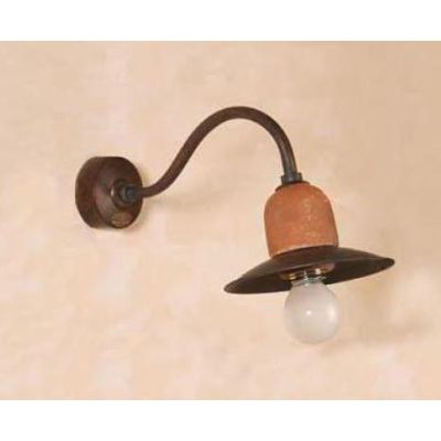 APPLIQUE STILE RUSTICO CON PIATTO IN OTTONE INVECCHIATO MADE IN ITALY IMAS - Cristalensi Shop Online