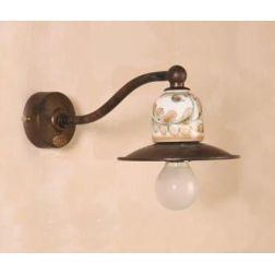 APPLIQUE STILE RUSTICO IN OTTONE E TERRACOTTA DECORATA MADE IN ITALY IMAS - Cristalensi Shop Online 2