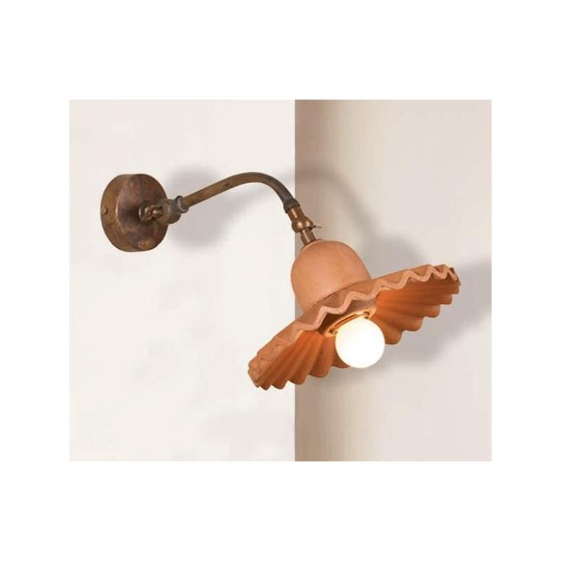 APPLIQUE IN OTTONE INVECCHIATO E TERRACOTTA IN STILE RUSTICO MADE IN ITALY DELLA IMAS IMAS - Cristalensi Shop Online