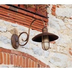 APPLIQUE PER ESTERNI IP44 CON GABBIA IN OTTONE INVECCHIATO PRODOTTA IN ITALIA IMAS - Cristalensi Shop Online