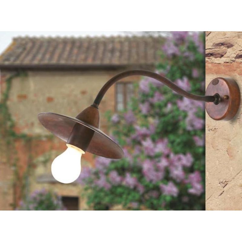 APPLIQUE RUSTICA DA ESTERNI IP23 IN OTTONE INVECCHIATO MADE IN ITALY DELLA IMAS IMAS - Cristalensi Shop Online