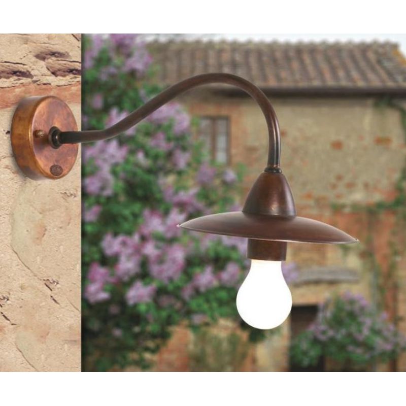 APPLIQUE RUSTICA DA ESTERNI IP23 IN OTTONE INVECCHIATO MADE IN ITALY DELLA IMAS IMAS - Cristalensi Shop Online