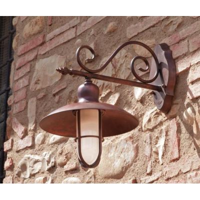 APPLIQUE STILE RUSTICO DA ESTERNI IP44 IN OTTONE INVECCHIATO MADE IN ITALY IMAS - Cristalensi Shop Online