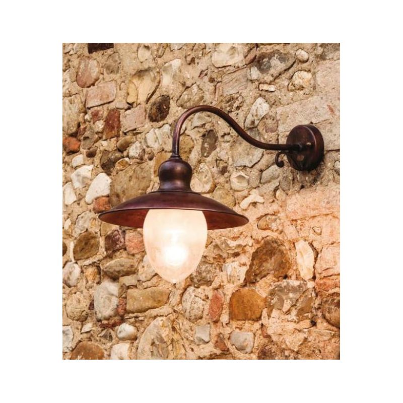 APPLIQUE PER ESTERNI IP44 CON PIATTO IN OTTONE INVECCHIATO PRODOTTO IN ITALIA DALLA IMAS IMAS - Cristalensi Shop Online