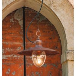 SOSPENSIONE SINGOLA PER ESTERNI IP44 CON PIATTO IN OTTONE INVECCHIATO PRODOTTO IN ITALIA DALLA IMAS IMAS - Cristalensi Shop Onli 2