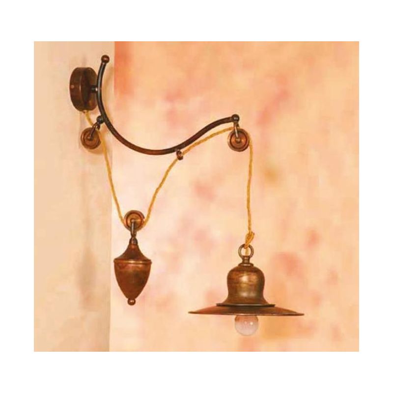 APPLIQUE SALISCENDI RUSTICA IN OTTONE INVECCHIATO MADE IN ITALY DELLA IMAS IMAS - Cristalensi Shop Online