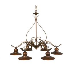 SOSPENSIONE 6 LUCI IN FERRO BATTUTO CON PIATTI D20 MADE IN ITALY DELLA IMAS IMAS - Cristalensi Shop Online 2