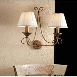 LAMPADA DA PARETE CLASSICA 2 LUCI CON PARALUMI IN FERRO BATTUTO MADE IN ITALY DELLA IMAS IMAS - Cristalensi Shop Online 2