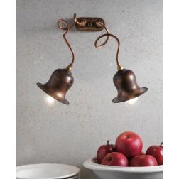 APPLIQUE 2 LUCI IN OTTONE INVECCHIATO E RAME PRODOTTO IN ITALIA DALLA IMAS IMAS - Cristalensi Shop Online 2