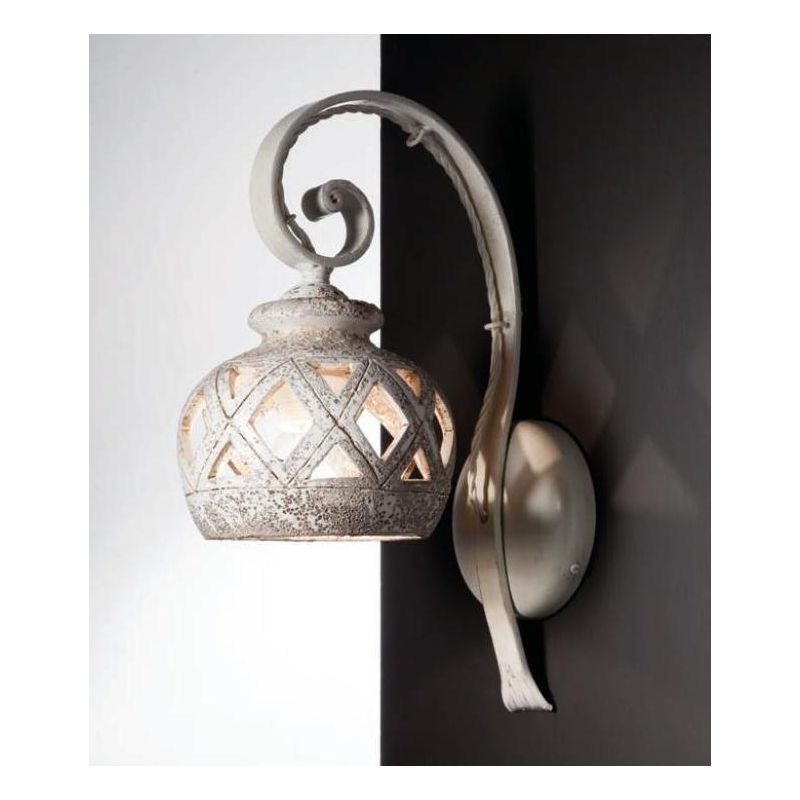 APPLIQUE A LANTERNA RUSTICA IN TERRACOTTA INTAGLIATA PRODOTTA A MANO IN ITALIA IMAS - Cristalensi Shop Online