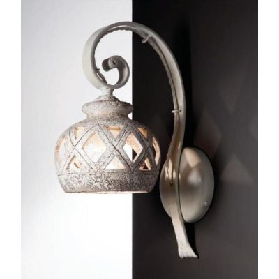 APPLIQUE A LANTERNA RUSTICA IN TERRACOTTA INTAGLIATA PRODOTTA A MANO IN ITALIA IMAS - Cristalensi Shop Online