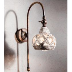 APPLIQUE A LANTERNA CON SNODO IN OTTONE E TERRACOTTA TRAFORATA IN STILE RUSTICO DELLA IMAS IMAS - Cristalensi Shop Online 2