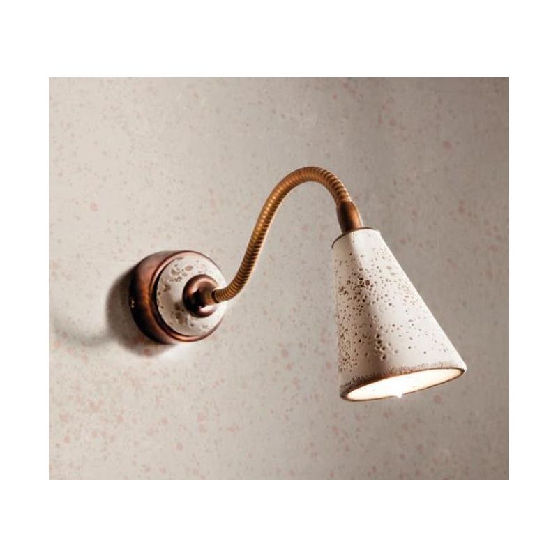 APPLIQUE IN TERRACOTTA E BRACCIO FLESSIBILE IN OTTONE IN STILE RUSTICO DELLA IMAS IMAS - Cristalensi Shop Online