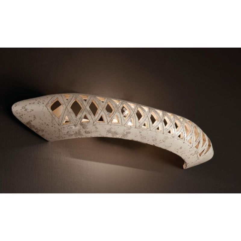 LAMPADA DA PARETE RUSTICA INTAGLIATA IN TERRACOTTA PRODOTTO IN ITALIA IMAS - Cristalensi Shop Online