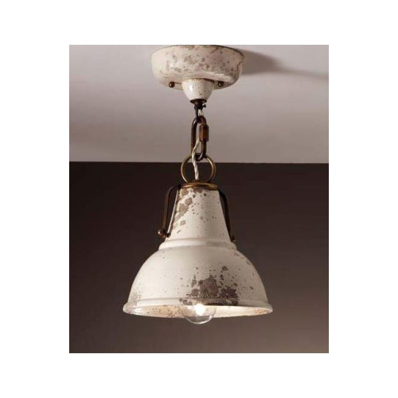 PLAFONIERA RUSTICA IN TERRACOTTA DECORATA A MANO IN ITALIA DALLA IMAS IMAS - Cristalensi Shop Online