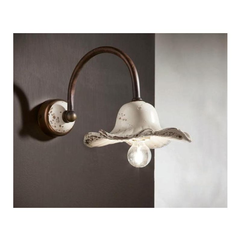 APPLIQUE FORMA A FIORE IN CERAMICA ED OTTONE RUSTICA MADE IN ITALY DELLA IMAS IMAS - Cristalensi Shop Online
