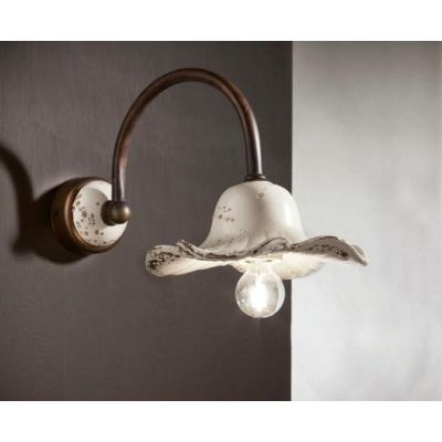 APPLIQUE FORMA A FIORE IN CERAMICA ED OTTONE RUSTICA MADE IN ITALY DELLA IMAS IMAS - Cristalensi Shop Online