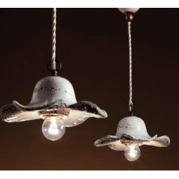 SOSPENSIONE RUSTICA FORMA A FIORE IN CERAMICA DECORATA A MANO MADE IN ITALY DELLA IMAS IMAS - Cristalensi Shop Online 2