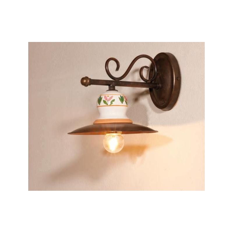 APPLIQUE IN OTTONE INVECCHIATO CON PARTICOLARI IN CERAMICA MADE IN ITALY IMAS - Cristalensi Shop Online