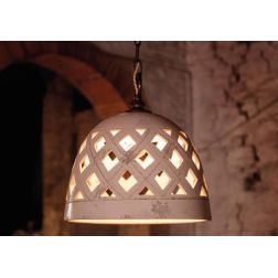 SOSPENSIONE RUSTICA A CAMPANA IN TERRACOTTA INTAGLIATA MADE IN ITALY DELLA IMAS IMAS - Cristalensi Shop Online 2